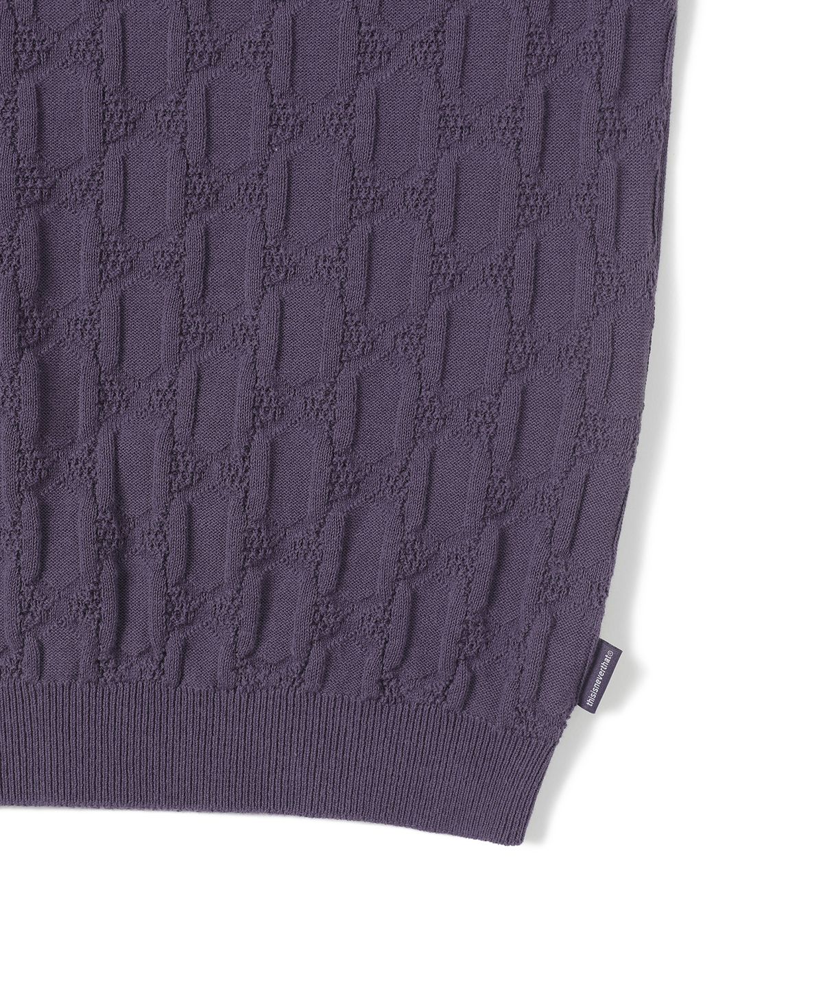 디스이즈네버댓(THISISNEVERTHAT) Cable Knit Zip Polo Violet