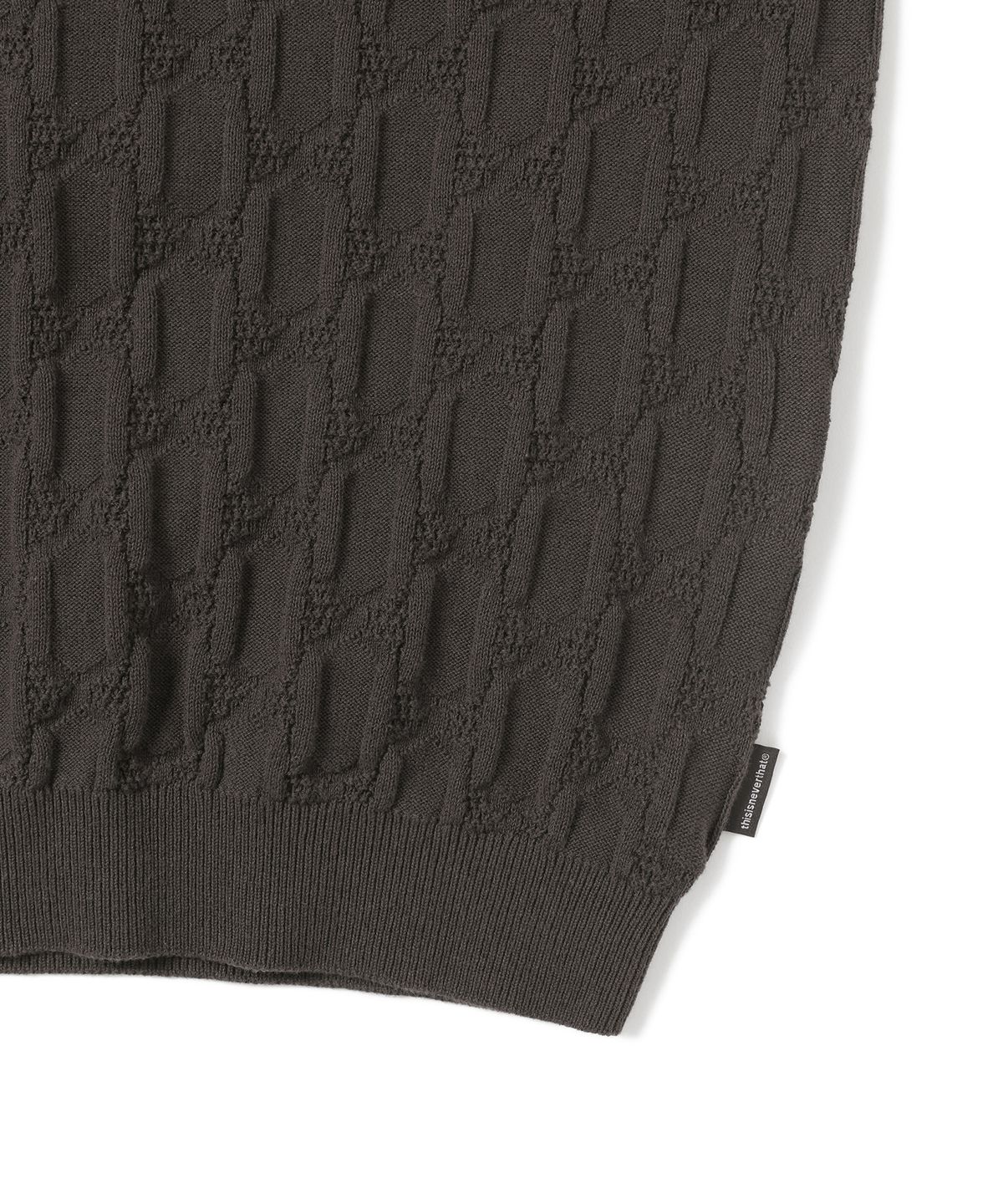 디스이즈네버댓(THISISNEVERTHAT) Cable Knit Zip Polo Brown
