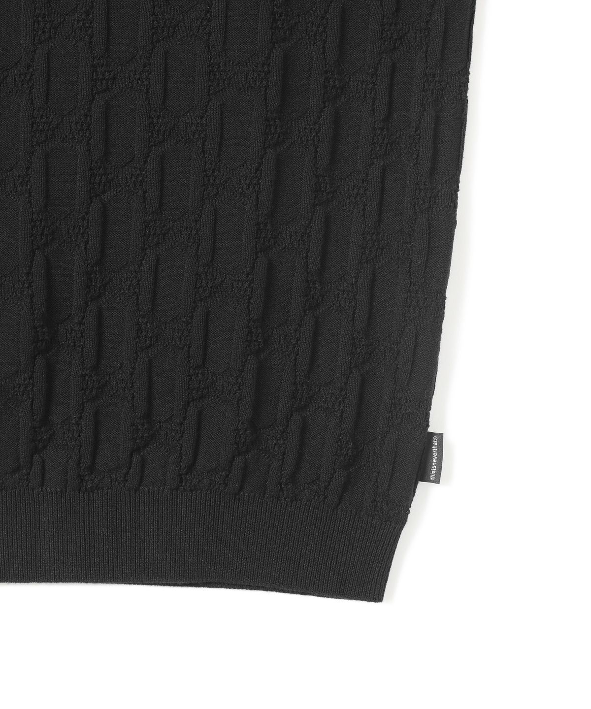 디스이즈네버댓(THISISNEVERTHAT) Cable Knit Zip Polo Black