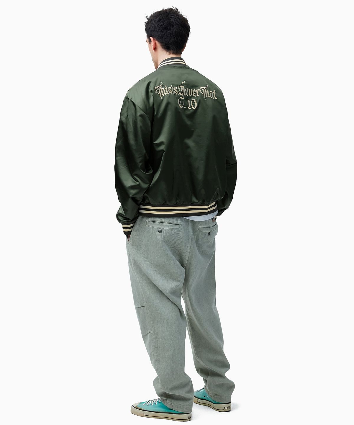 디스이즈네버댓(THISISNEVERTHAT) Satin Jacket Olive