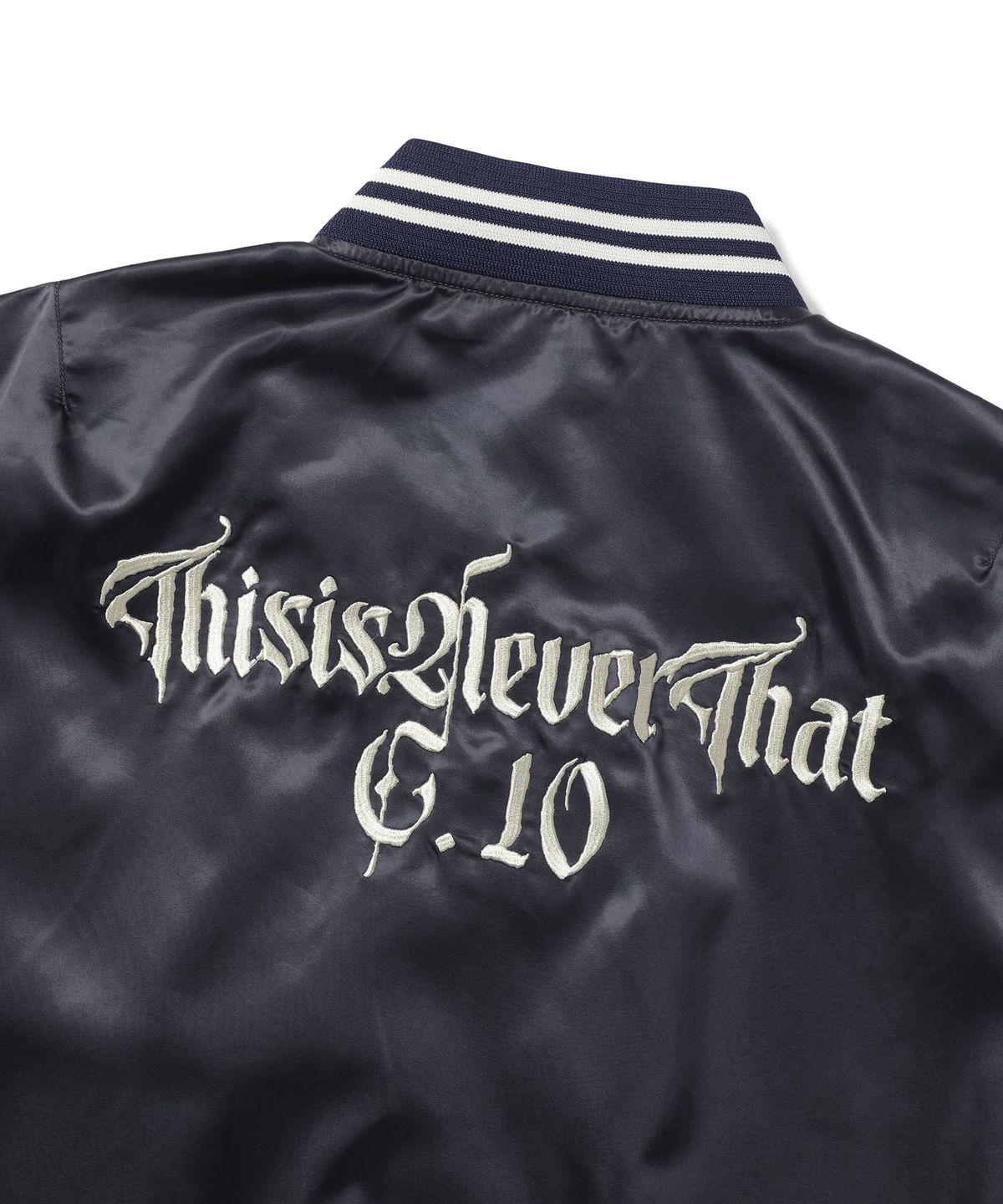 디스이즈네버댓(THISISNEVERTHAT) Satin Jacket Navy