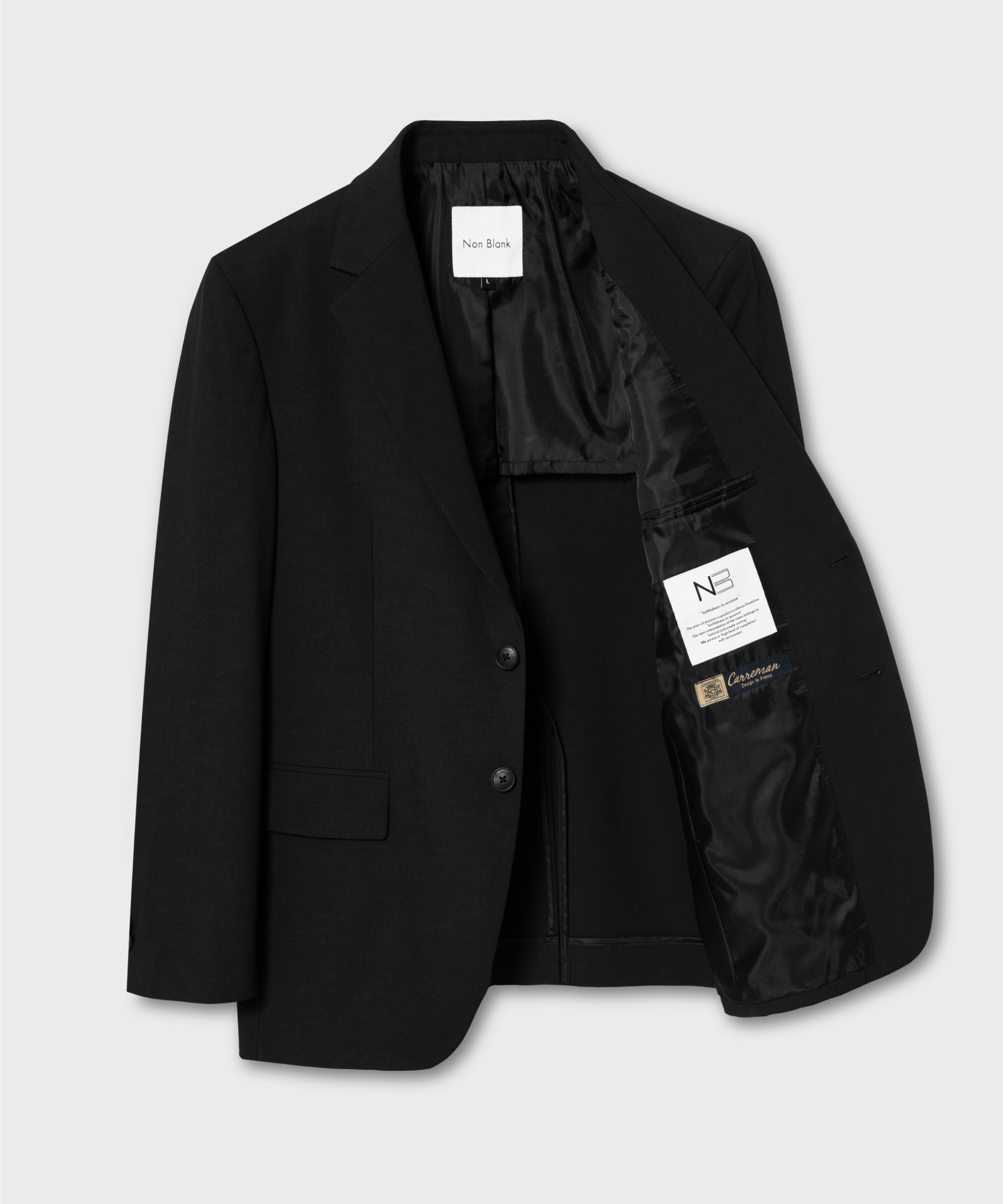 MUSINSA | NONBLANK [CARREMAN] Semi-over fit blazer_BLACK