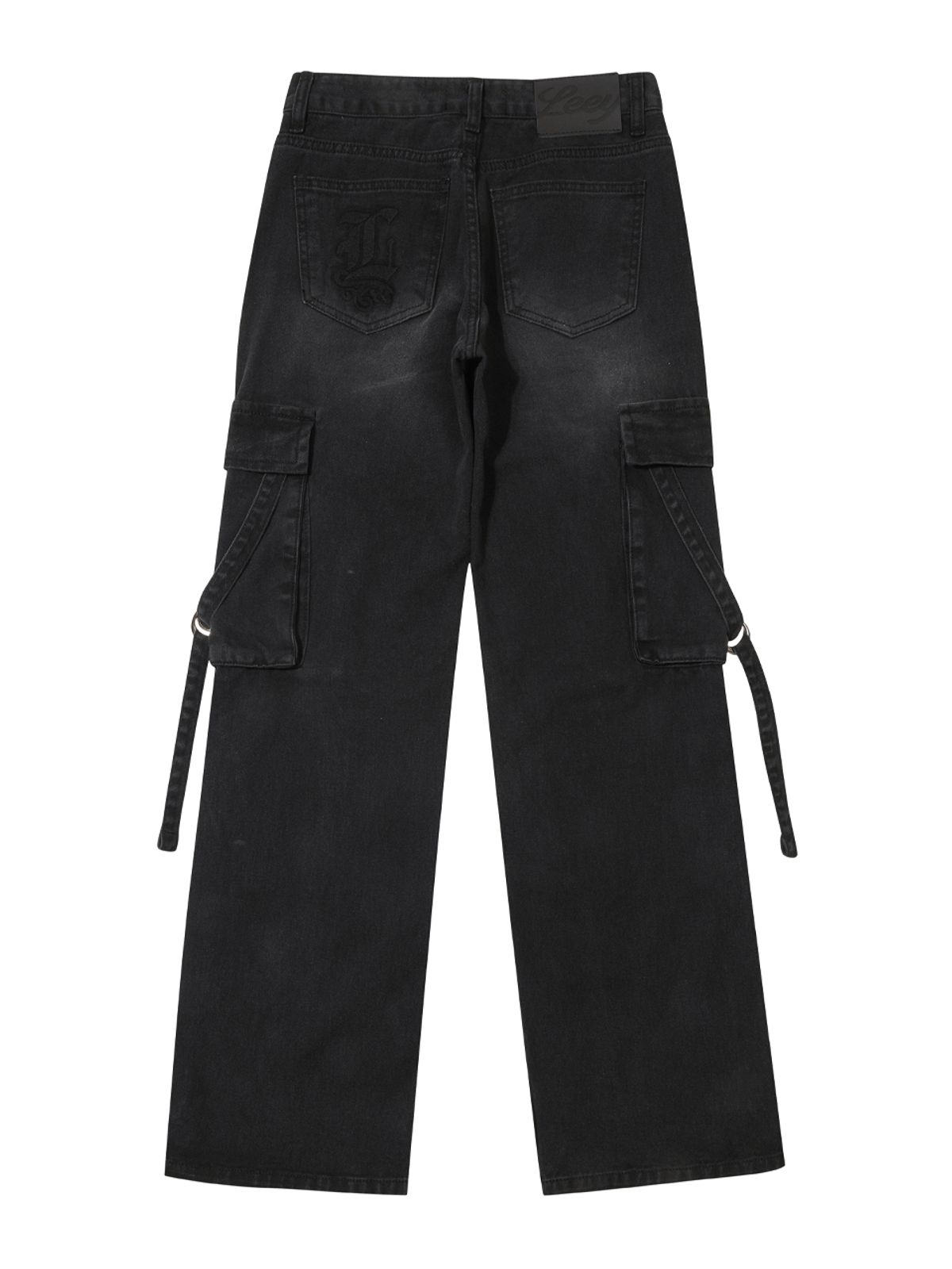 와이이이엘(YEEL) WASHING STRAP LOW-RISE DENIM PANTS BLACK