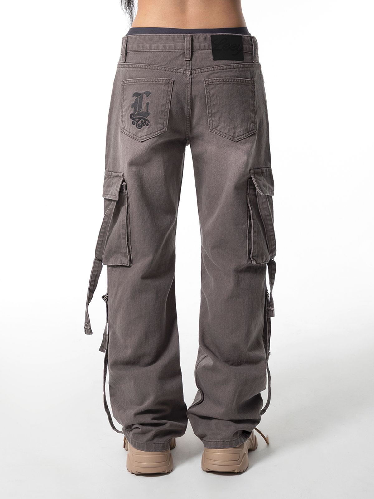 와이이이엘(YEEL) WASHING STRAP LOW-RISE DENIM PANTS DUST PINK
