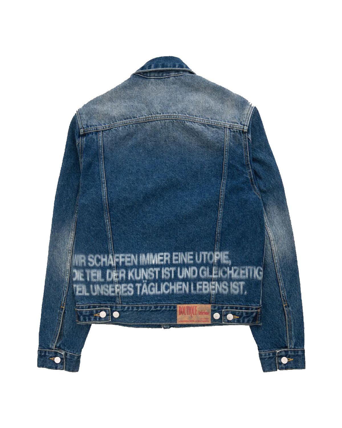 더뮤지엄비지터(THEMUSEUMVISITOR) SPRAYED DENIM JACKET (LIGHT BLUE)