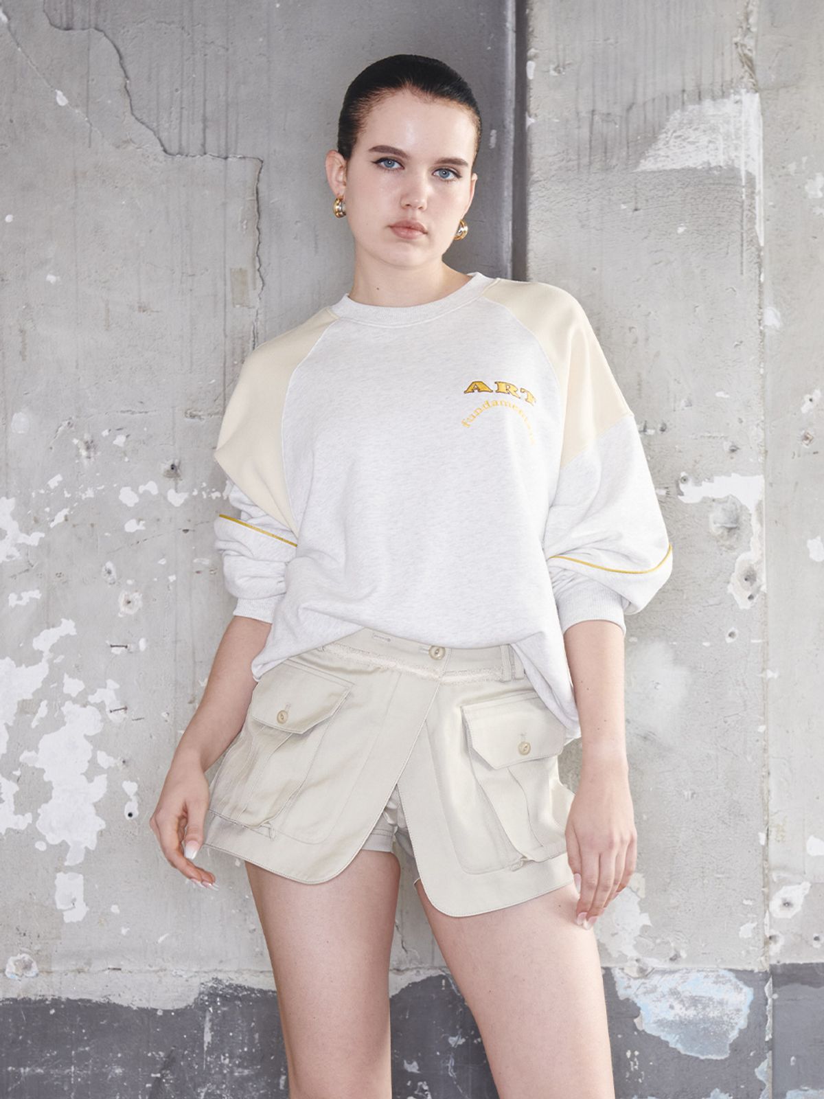 기준(KIJUN) Art School Pullover UNISEX Melange Oatmeal Cream