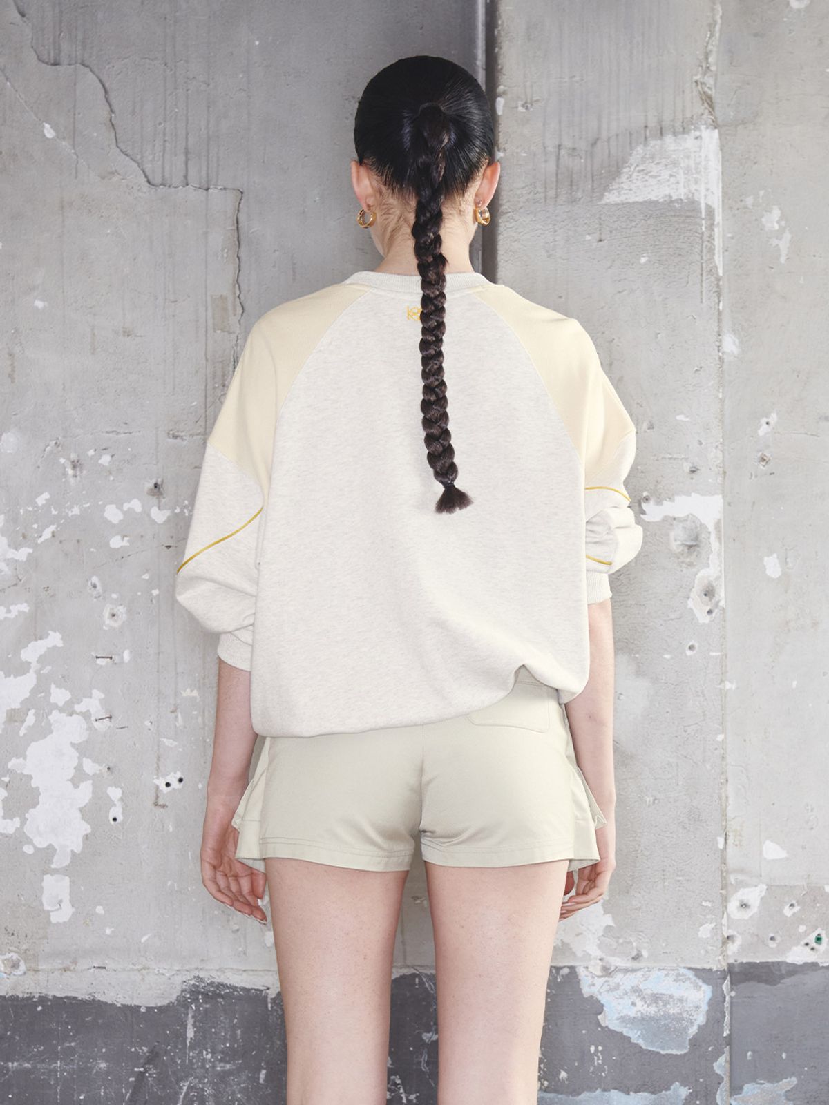 기준(KIJUN) Art School Pullover UNISEX Melange Oatmeal Cream