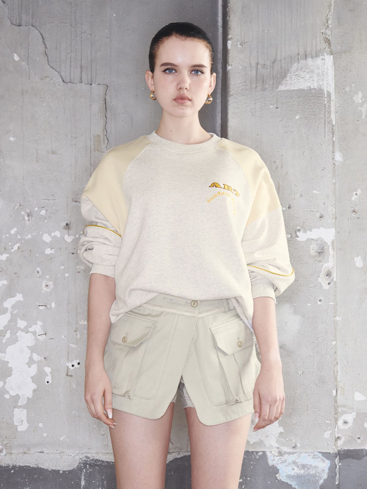 기준(KIJUN) Art School Pullover UNISEX Melange Oatmeal Cream