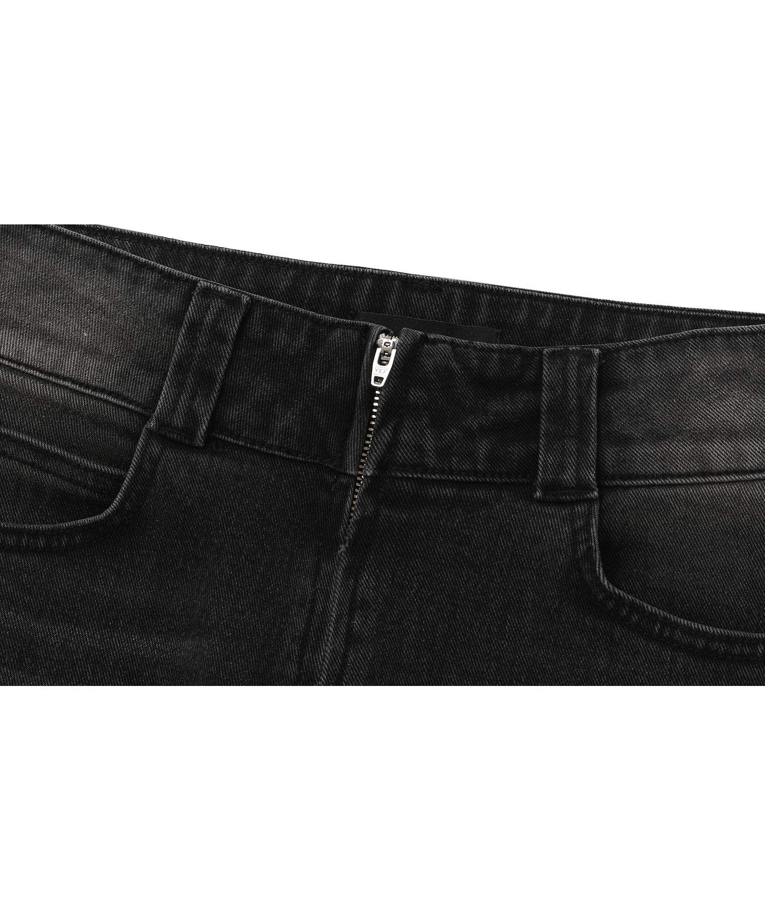 MUSINSA公式 | WOOALONG Western washed boots-cut denim pants