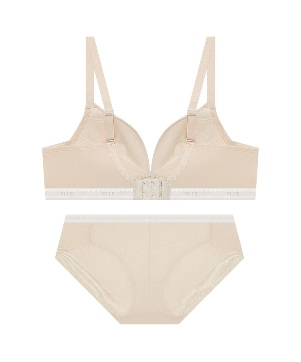 엘르이너웨어(ELLE INNERWEAR) 에어로쿨 컴포트핏 노와이어 브라 팬티 세트 - 스킨
