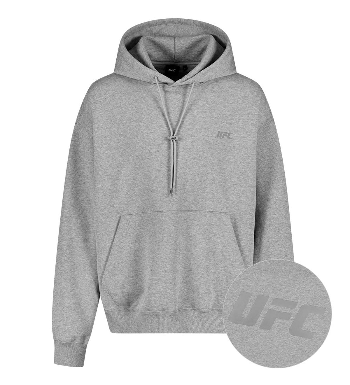 유에프씨 스포츠(UFC SPORT) UFC 리플렉티브 로고 오버핏 후드티 멜란지그레이 U2HDV1308MG