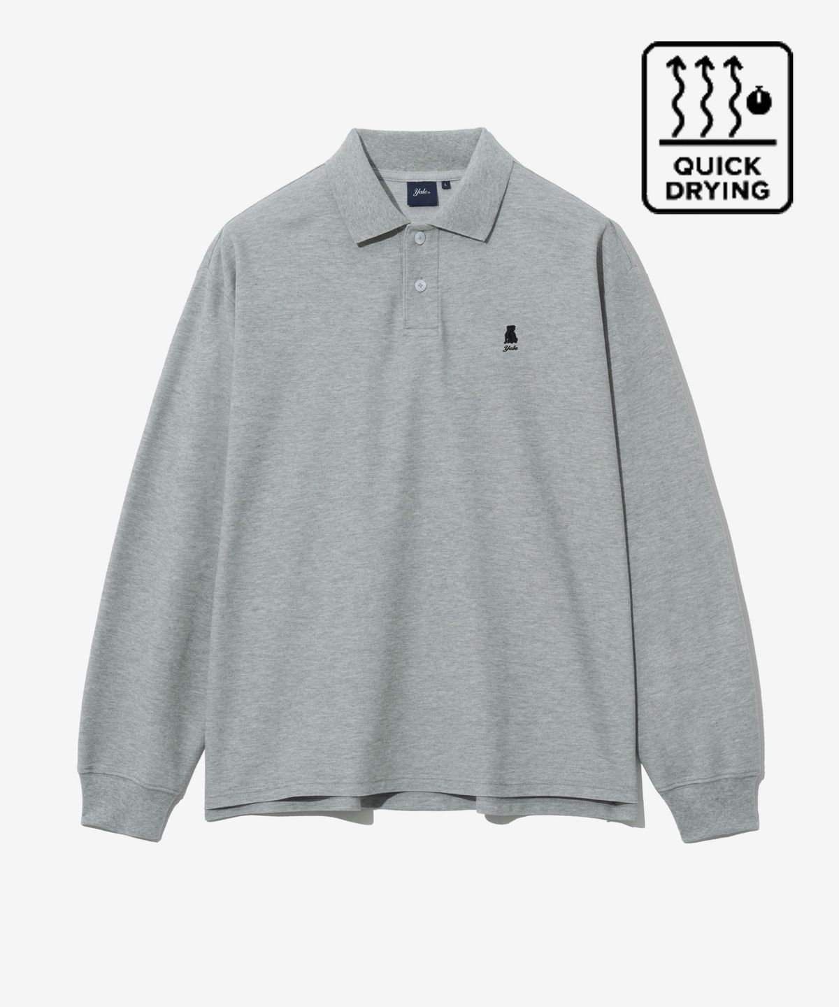 예일(YALE) OVERSIZED HERITAGE DAN QUICK DRY PIQUE POLO SHIRT GRAY
