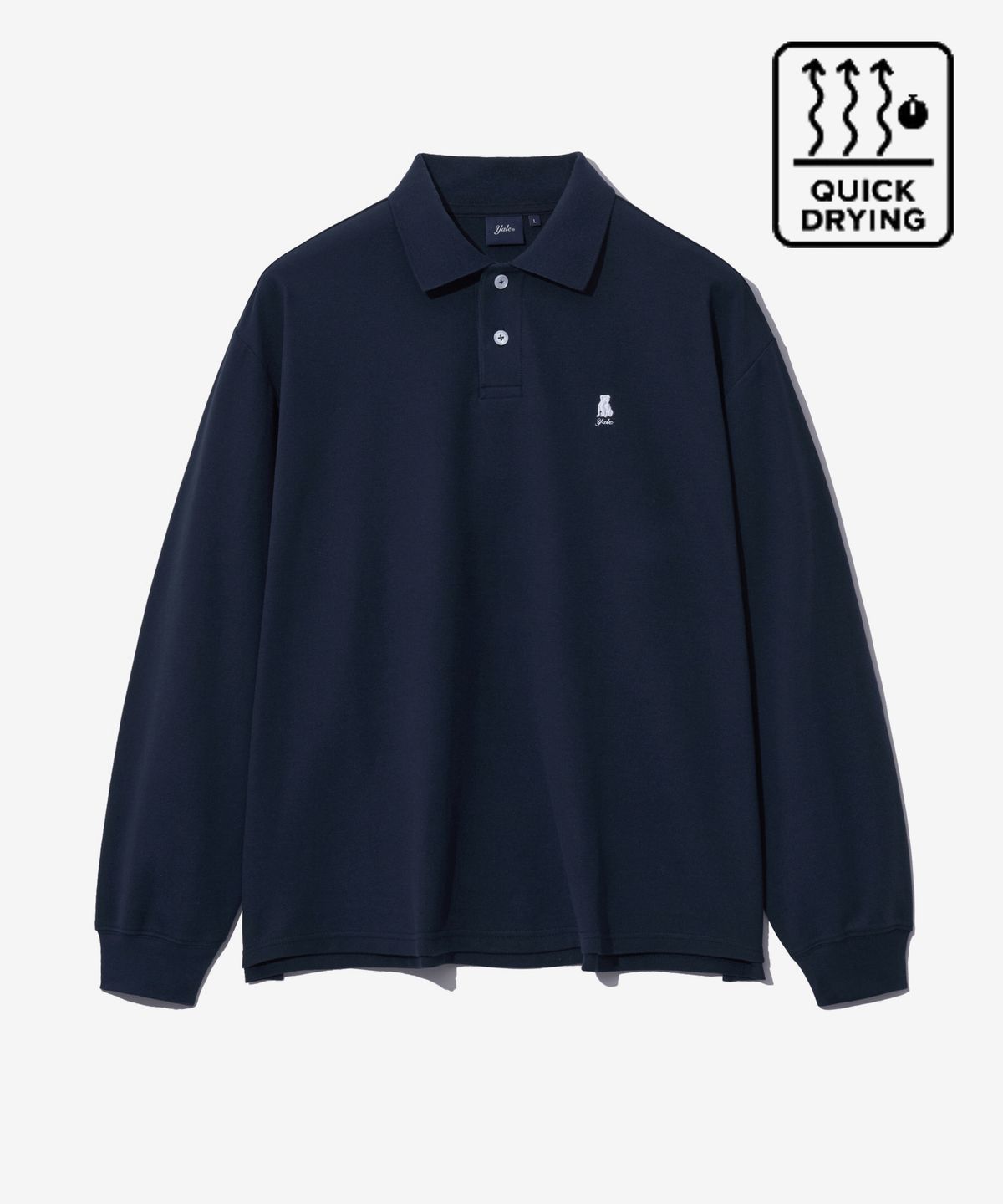 예일(YALE) OVERSIZED HERITAGE DAN QUICK DRY PIQUE POLO SHIRT NAVY