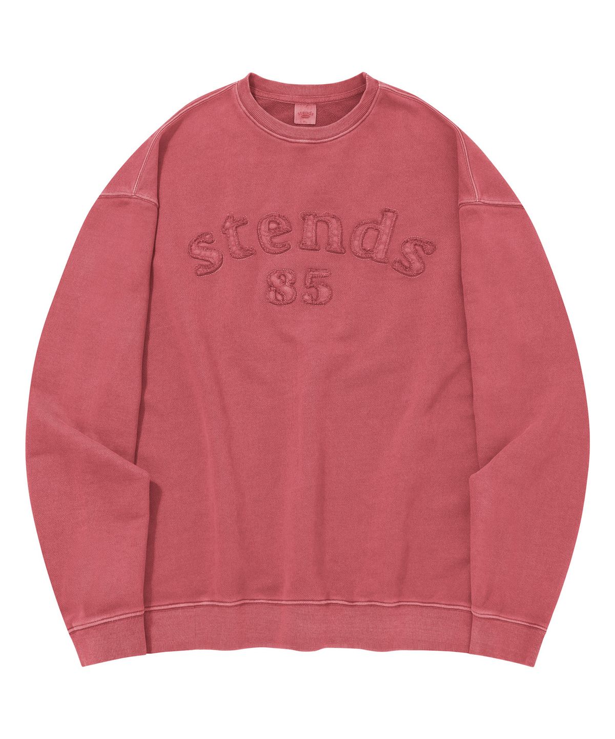 스탠즈(STENDS) [M~4XL] 피그먼트 아치 로고 크루넥_핑크