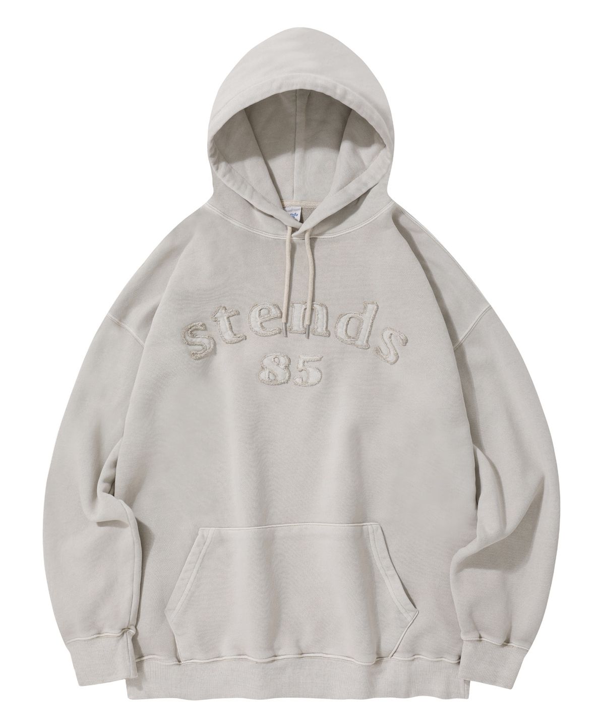 스탠즈(STENDS) [M~4XL] 피그먼트 아치 로고 후디_오트 베이지