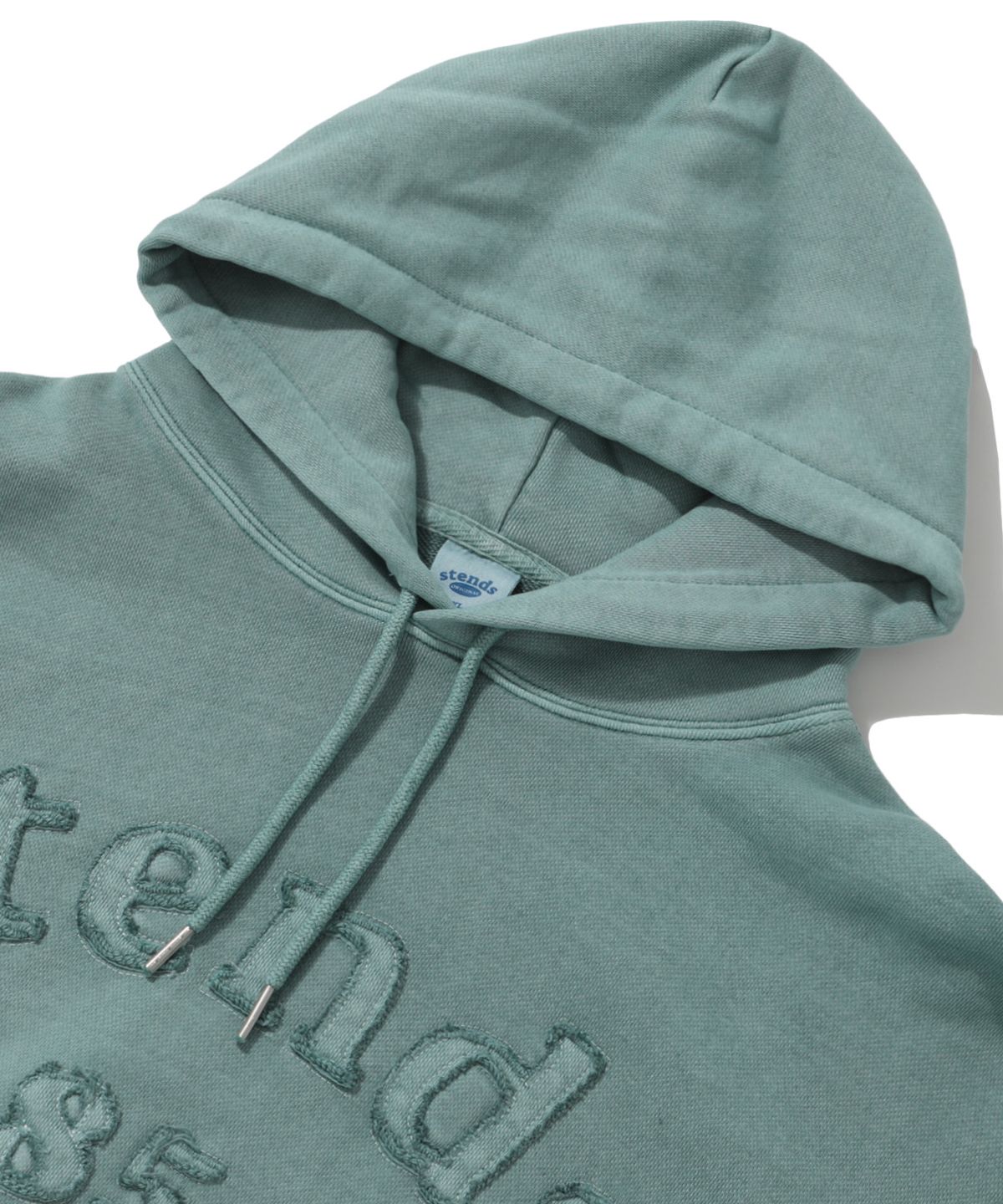 스탠즈(STENDS) [M~4XL] 피그먼트 아치 로고 후디_그린