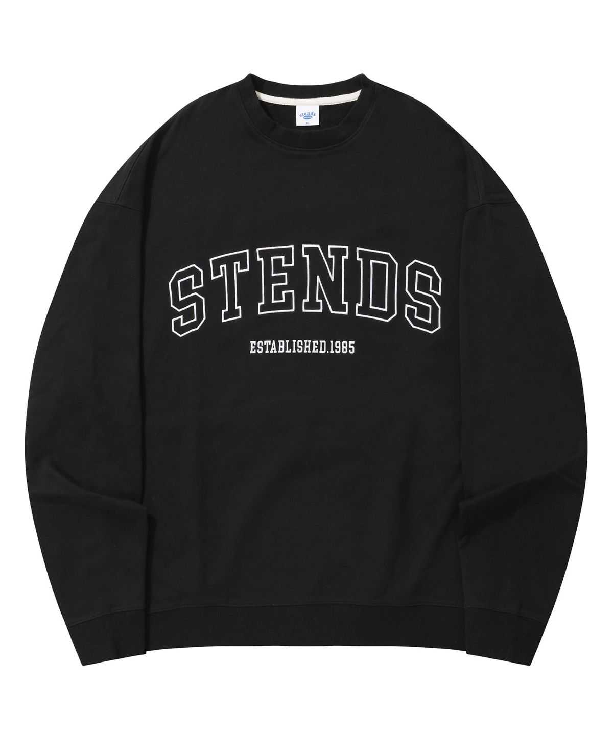 스탠즈(STENDS) [M~4XL] 오리지널 스트로크 로고 크루넥_블랙