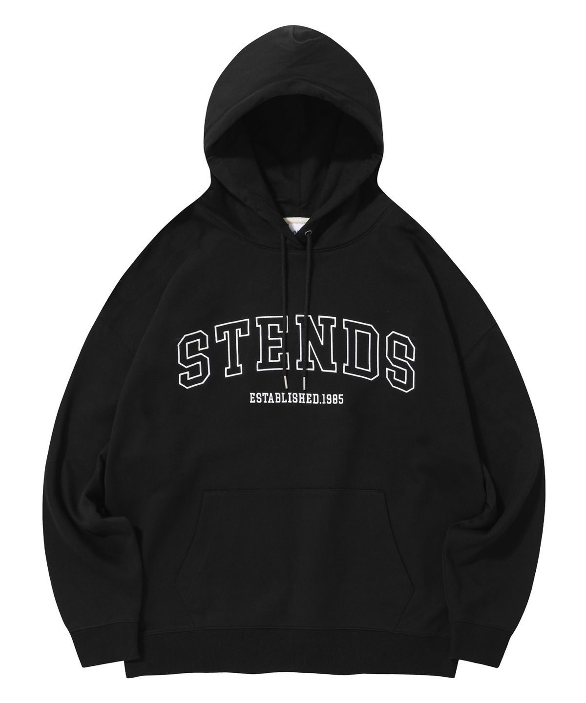 스탠즈(STENDS) [M~4XL] 오리지널 스트로크 로고 후디_블랙