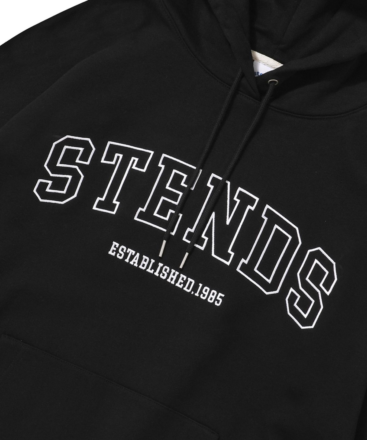 스탠즈(STENDS) [M~4XL] 오리지널 스트로크 로고 후디_블랙