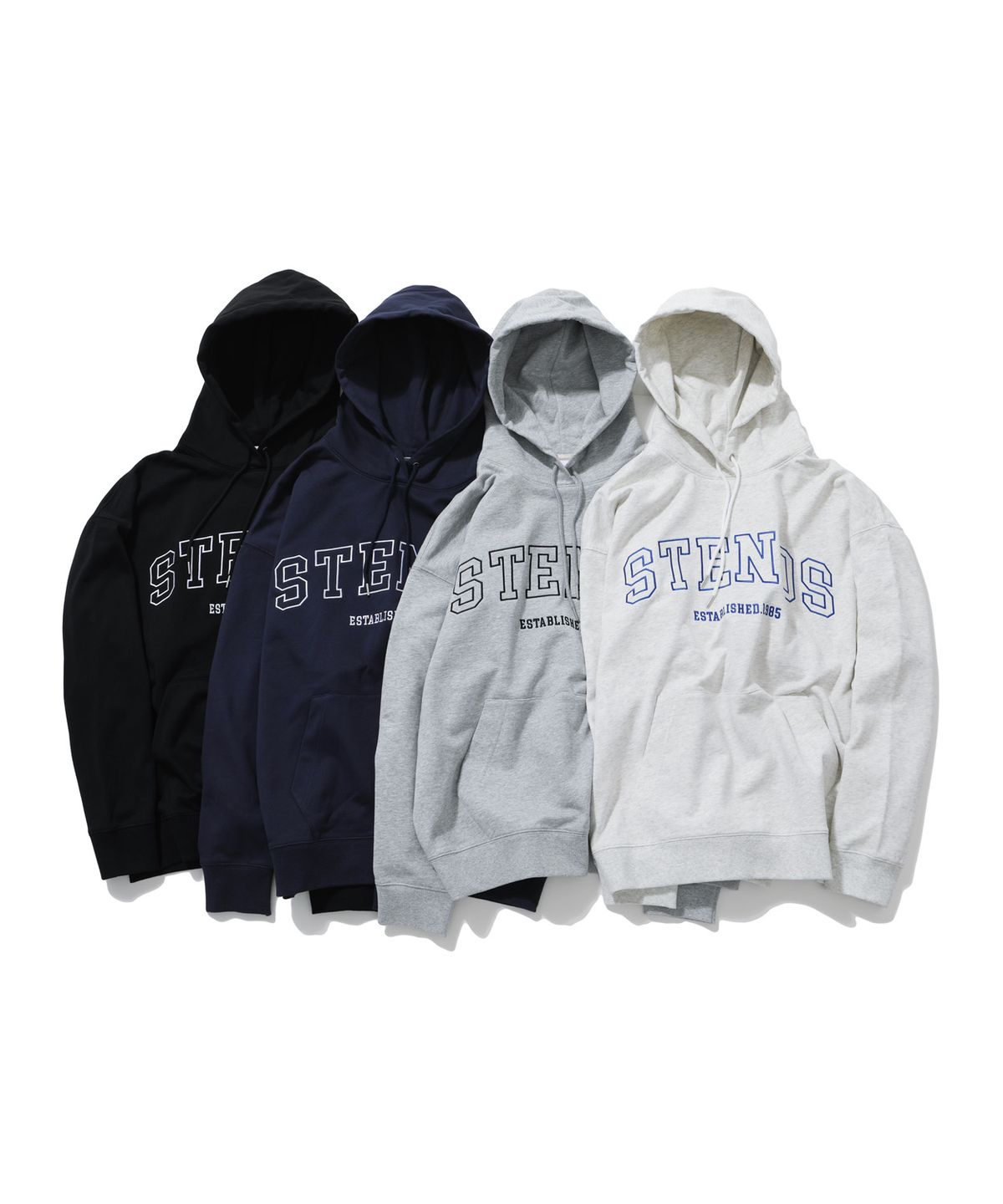 스탠즈(STENDS) [M~4XL] 오리지널 스트로크 로고 후디_네이비