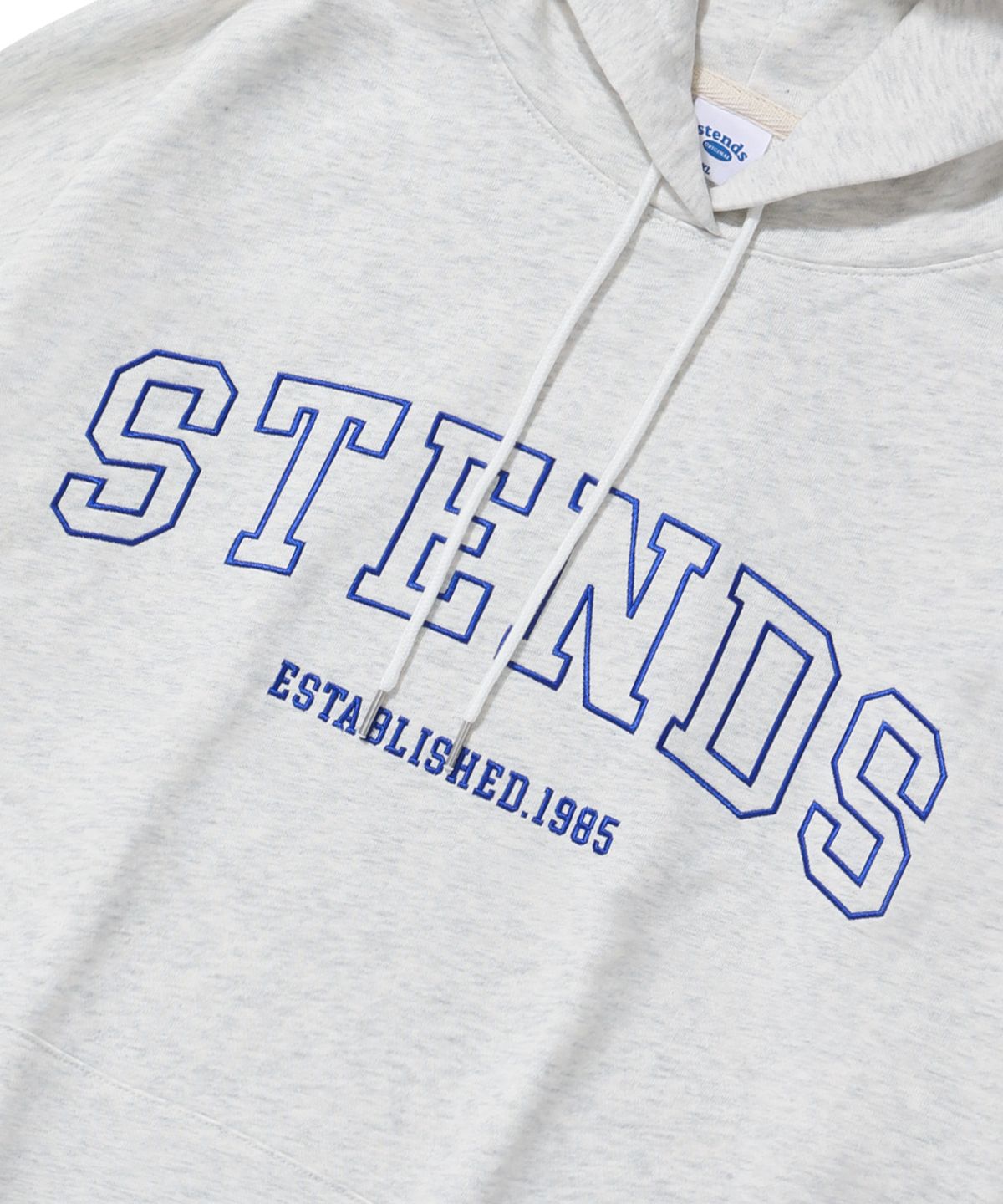 스탠즈(STENDS) [M~4XL] 오리지널 스트로크 로고 후디_멜란지 그레이