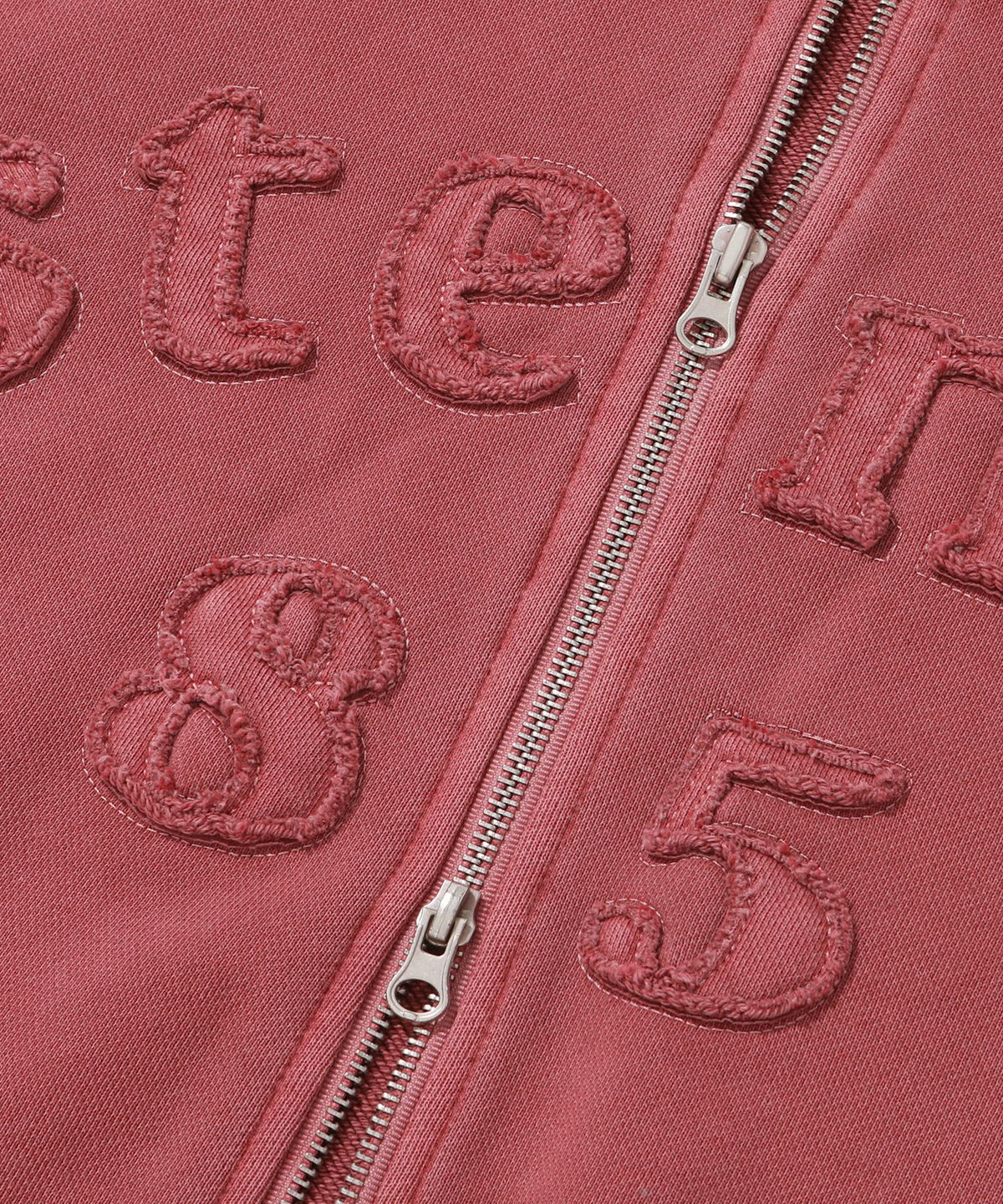 스탠즈(STENDS) [M~4XL] 피그먼트 아치 로고 후드 집업_핑크