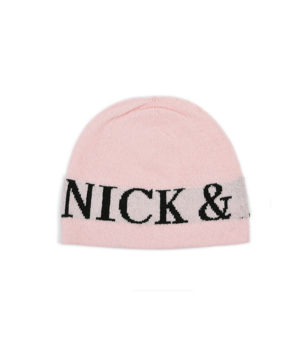 닉앤니콜(NICK&NICOLE) CASHMERE LETTERING JAQUARD BEANIE_PINK