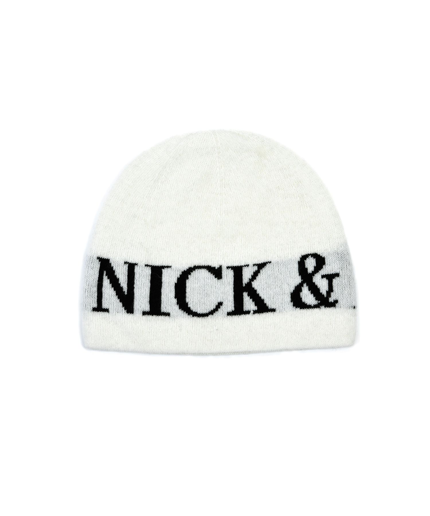 ニットキャップ・ビーニー [NICK&NICOLE] CASHMERE LETTERING JAQUARD BEANIE(5 Colors) MUSINSA | NICK&NICOLE CASHMERE LETTERING JAQUARD BEANIE_IVORY
