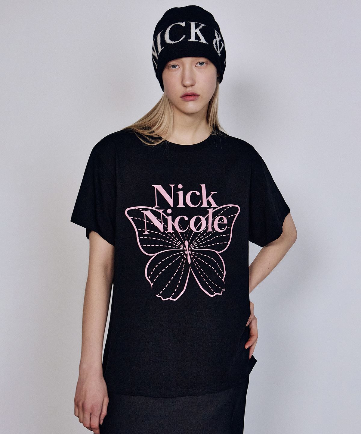 닉앤니콜(NICK&NICOLE) CASHMERE LETTERING JAQUARD BEANIE_6 COLOR