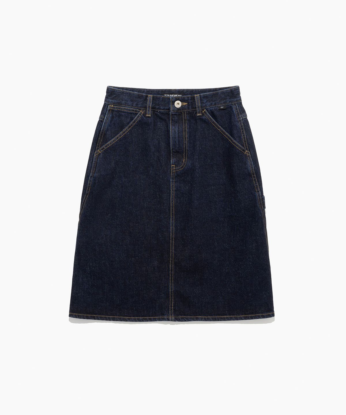 튜드먼트(TTUDEMENT) CARPENTER DENIM MIDI SKIRT INDIGO