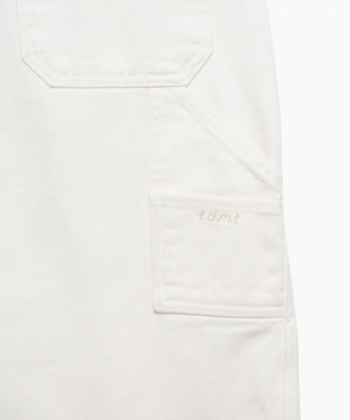 튜드먼트(TTUDEMENT) CARPENTER DENIM MIDI SKIRT WHITE