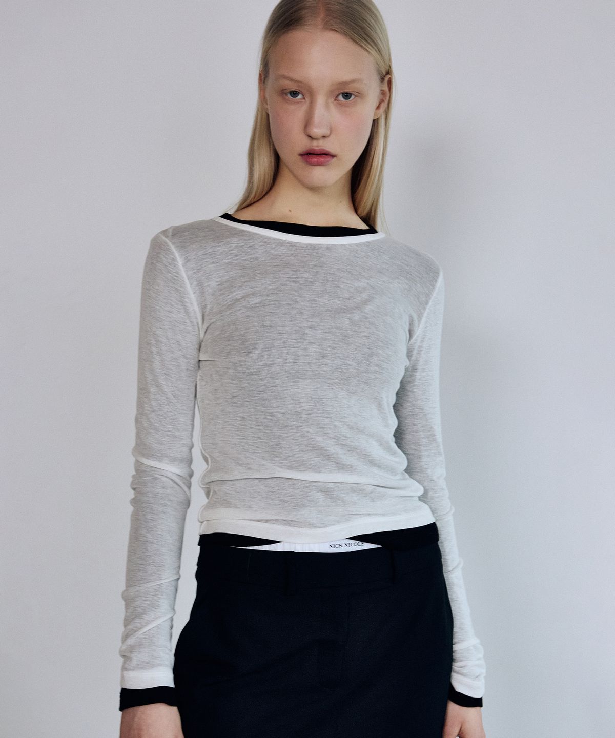 닉앤니콜(NICK&NICOLE) [ESSENTIAL] WOOL TENCEL TEE_IVORY