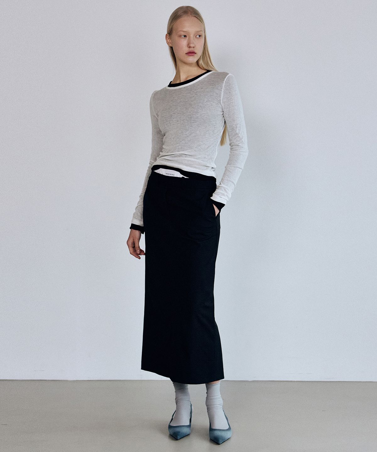 닉앤니콜(NICK&NICOLE) [ESSENTIAL] WOOL TENCEL TEE_IVORY