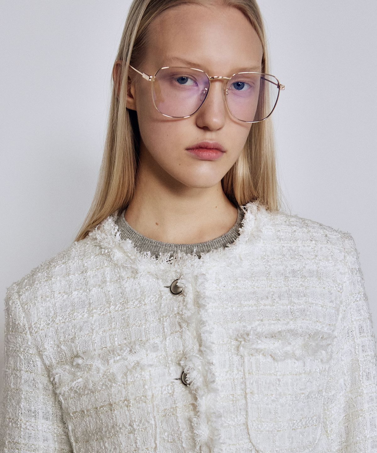 닉앤니콜(NICK&NICOLE) TRIMMING TWEED JACKET_IVORY