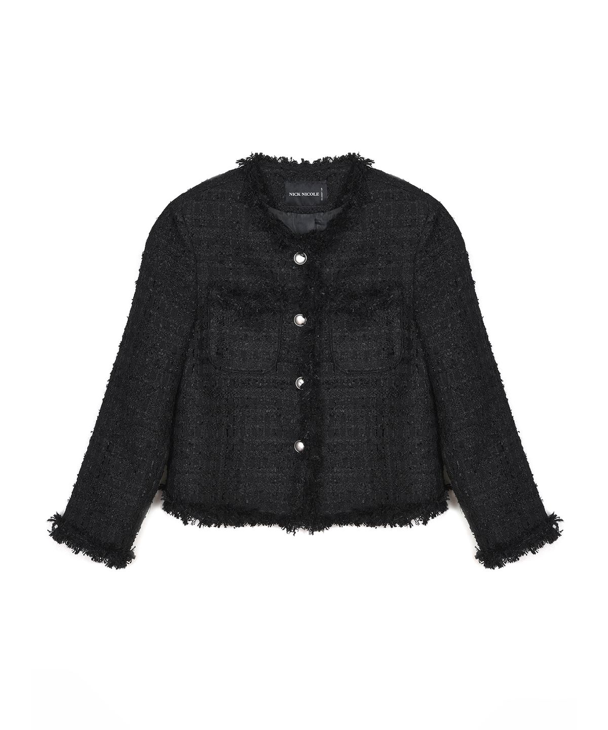 닉앤니콜(NICK&NICOLE) TRIMMING TWEED JACKET_BLACK