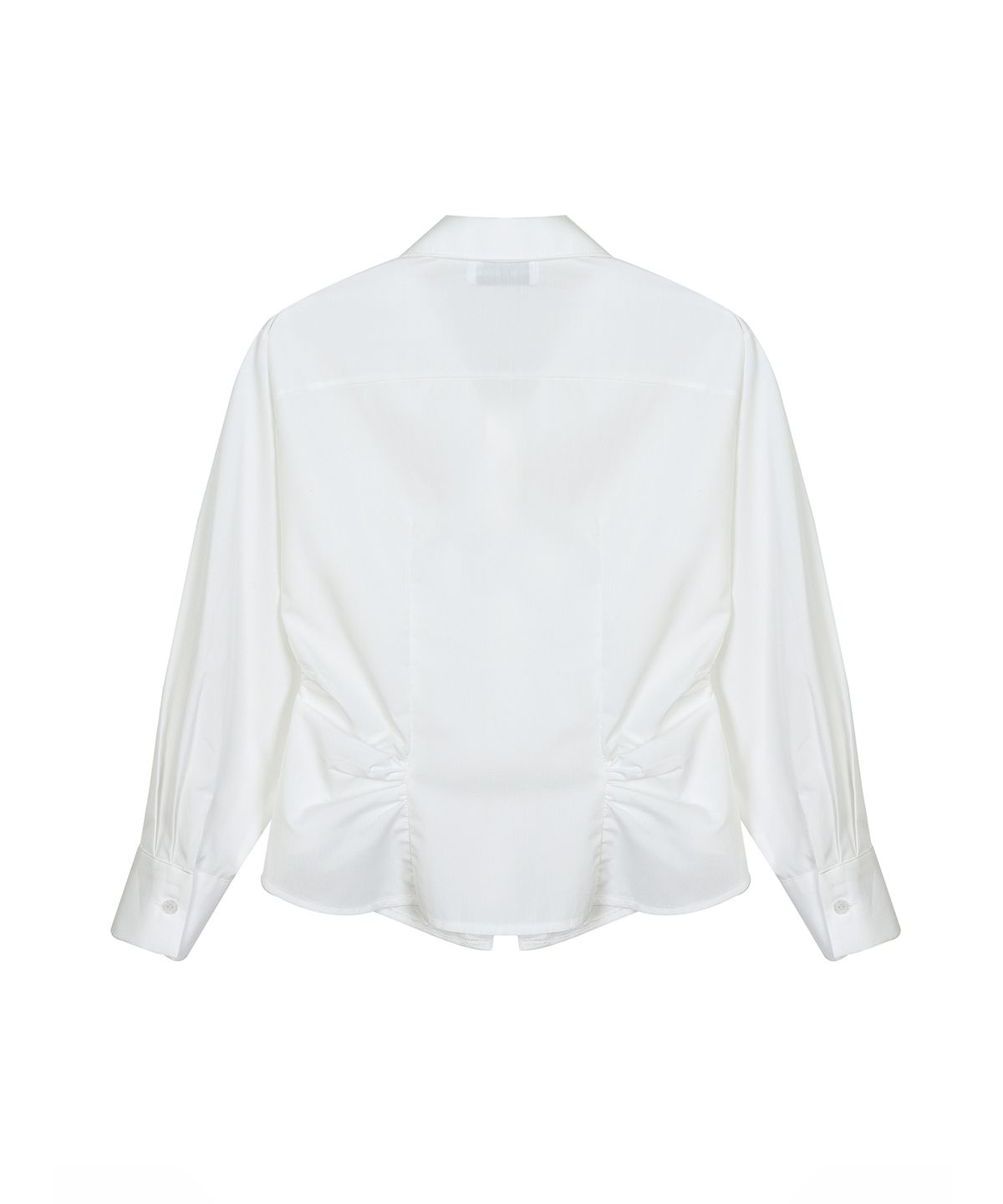 닉앤니콜(NICK&NICOLE) WRINKLE SLIM LINE SHIRRING SHIRT_IVORY