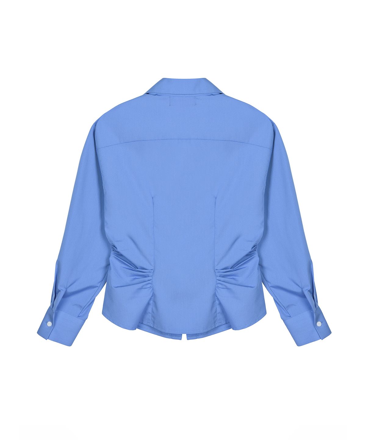 닉앤니콜(NICK&NICOLE) WRINKLE SLIM LINE SHIRRING SHIRT_BLUE