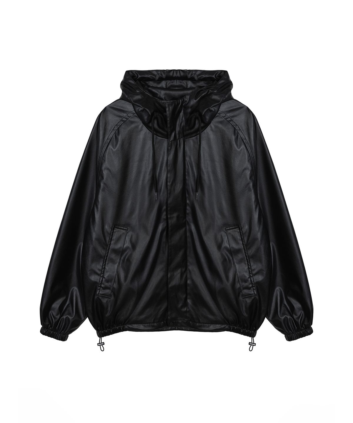 닉앤니콜(NICK&NICOLE) UNIQUE GLOSSY LEATHER JACKET_BLACK