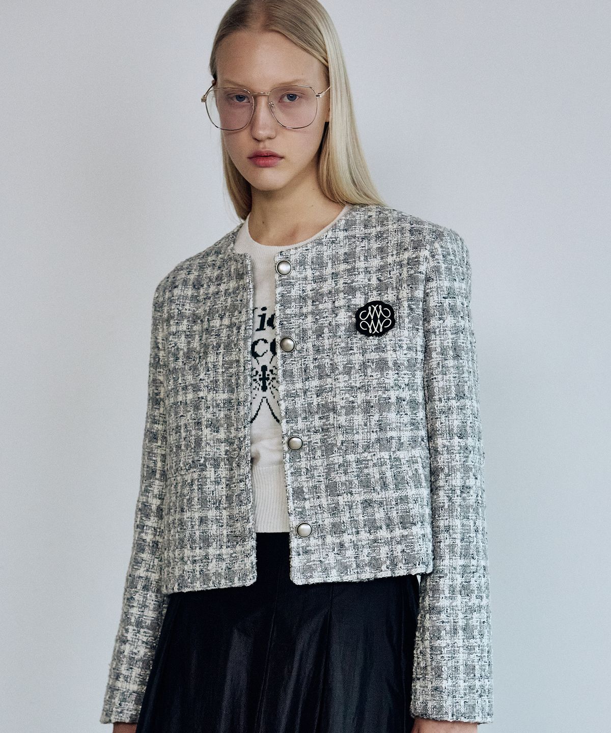 닉앤니콜(NICK&NICOLE) MIXED TWEED JACKET_BLUE GRAY