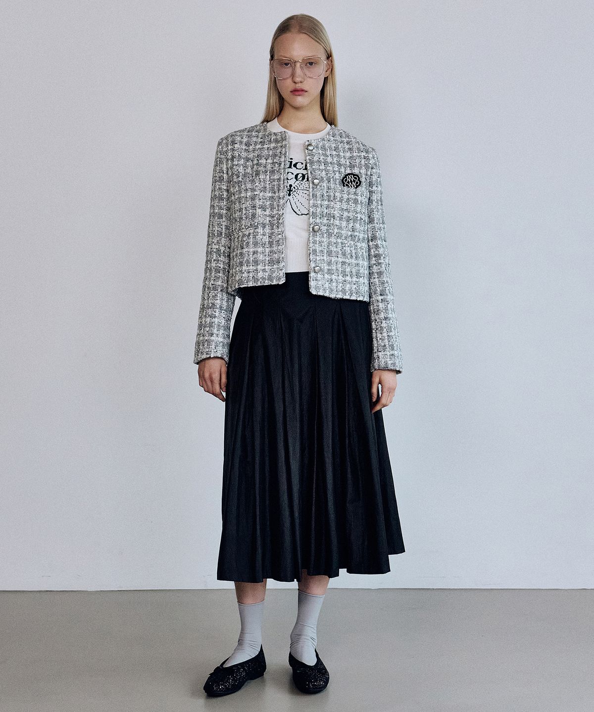 닉앤니콜(NICK&NICOLE) MIXED TWEED JACKET_BLUE GRAY