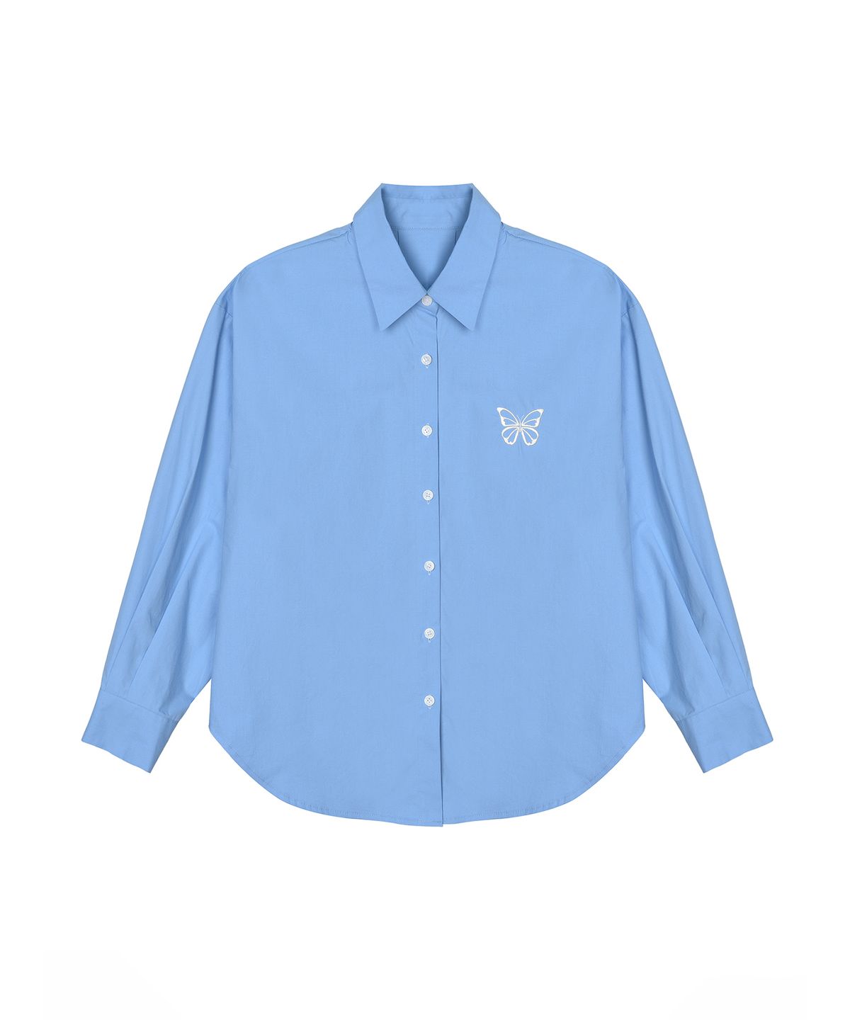 닉앤니콜(NICK&NICOLE) OVERFIT PAPER COTTON BUTTERFLY SHIRT_BLUE