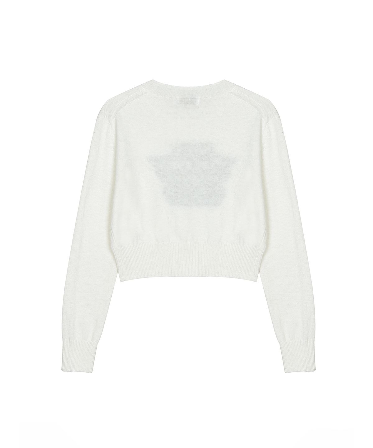 닉앤니콜(NICK&NICOLE) CASHMERE BUTTERFLY SIGNATURE CROP KNIT_IVORY BLACK