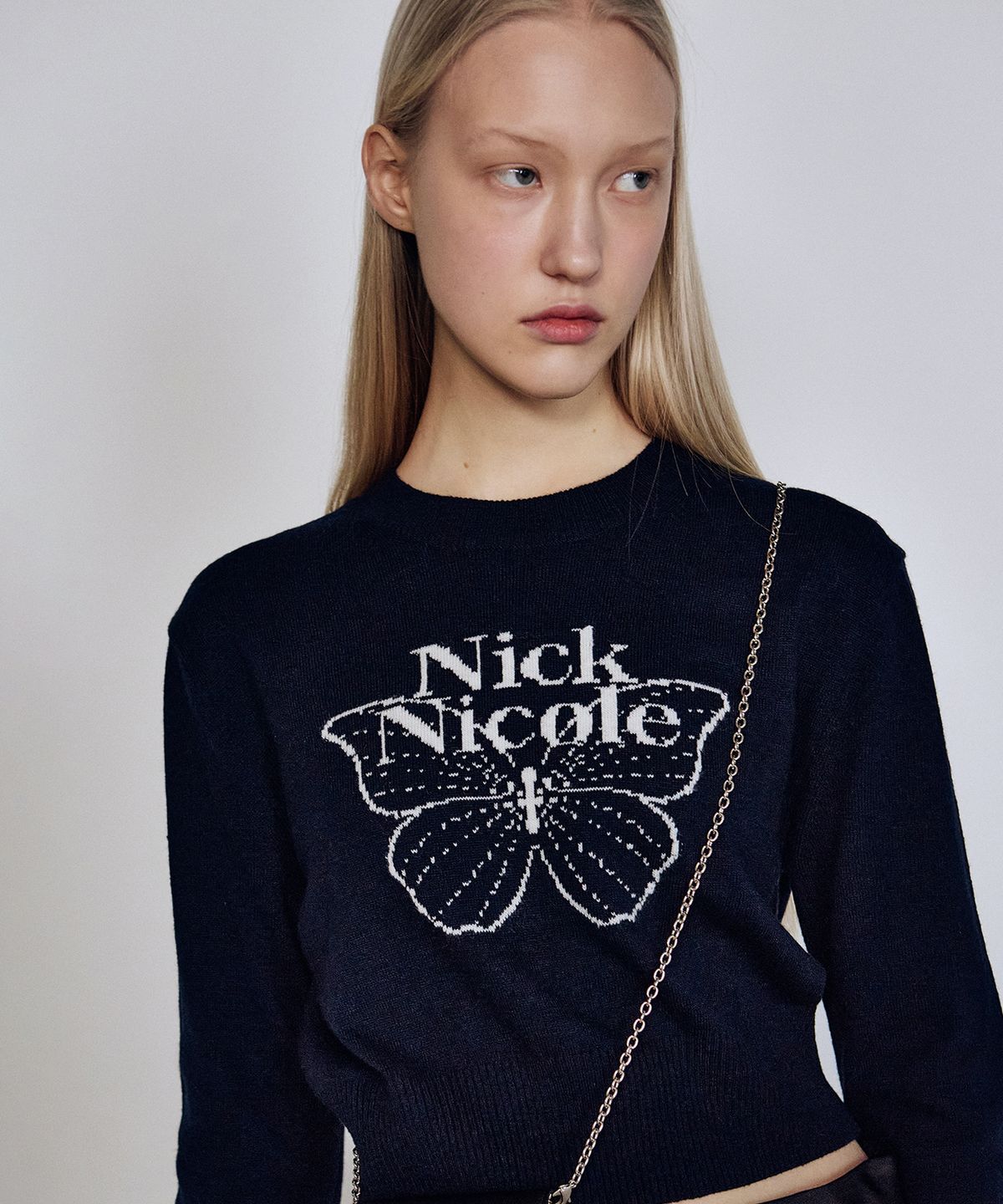 닉앤니콜(NICK&NICOLE) CASHMERE BUTTERFLY SIGNATURE CROP KNIT_8 COLOR