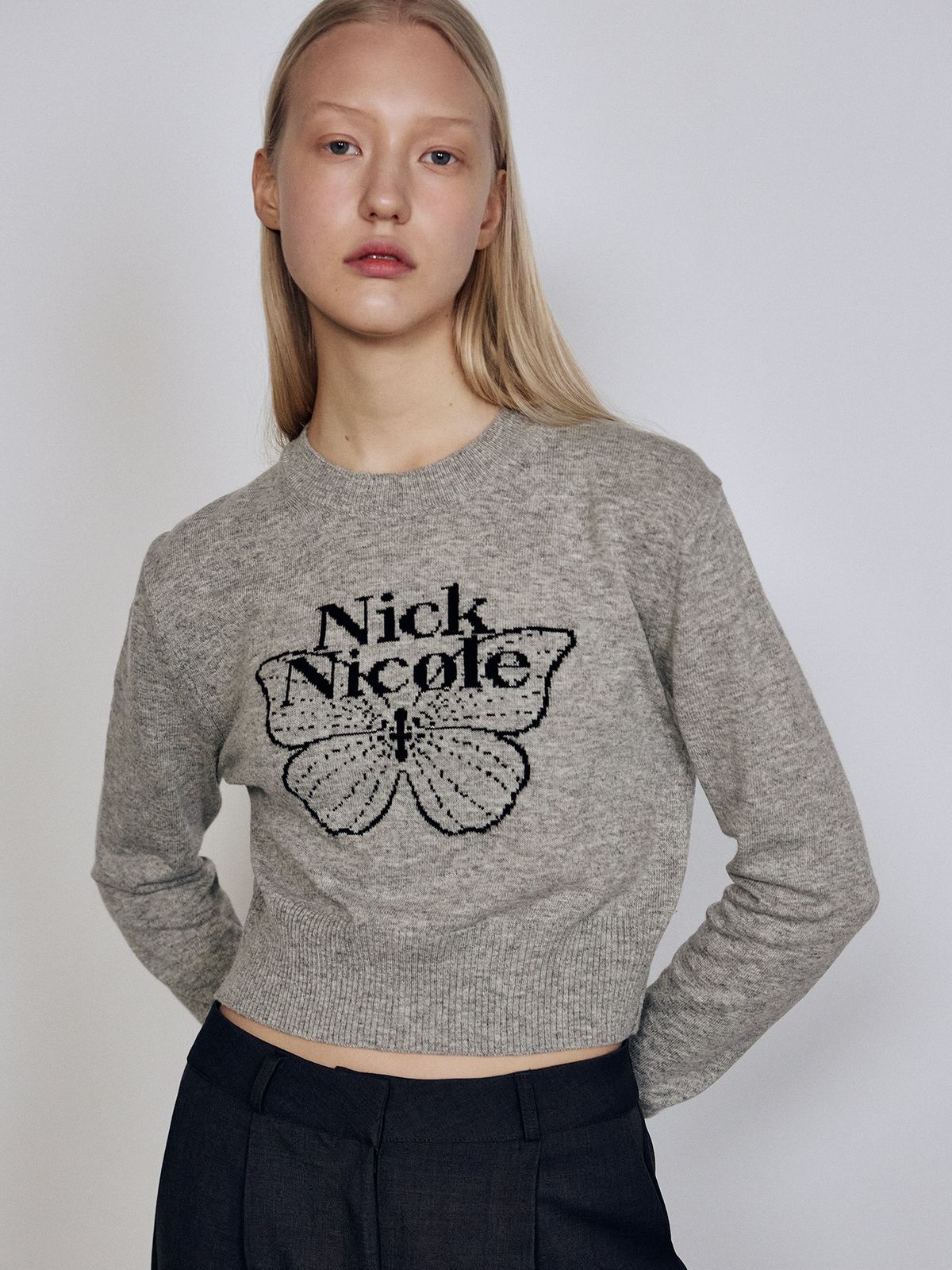 닉앤니콜(NICK&NICOLE) CASHMERE BUTTERFLY SIGNATURE CROP KNIT_8 COLOR