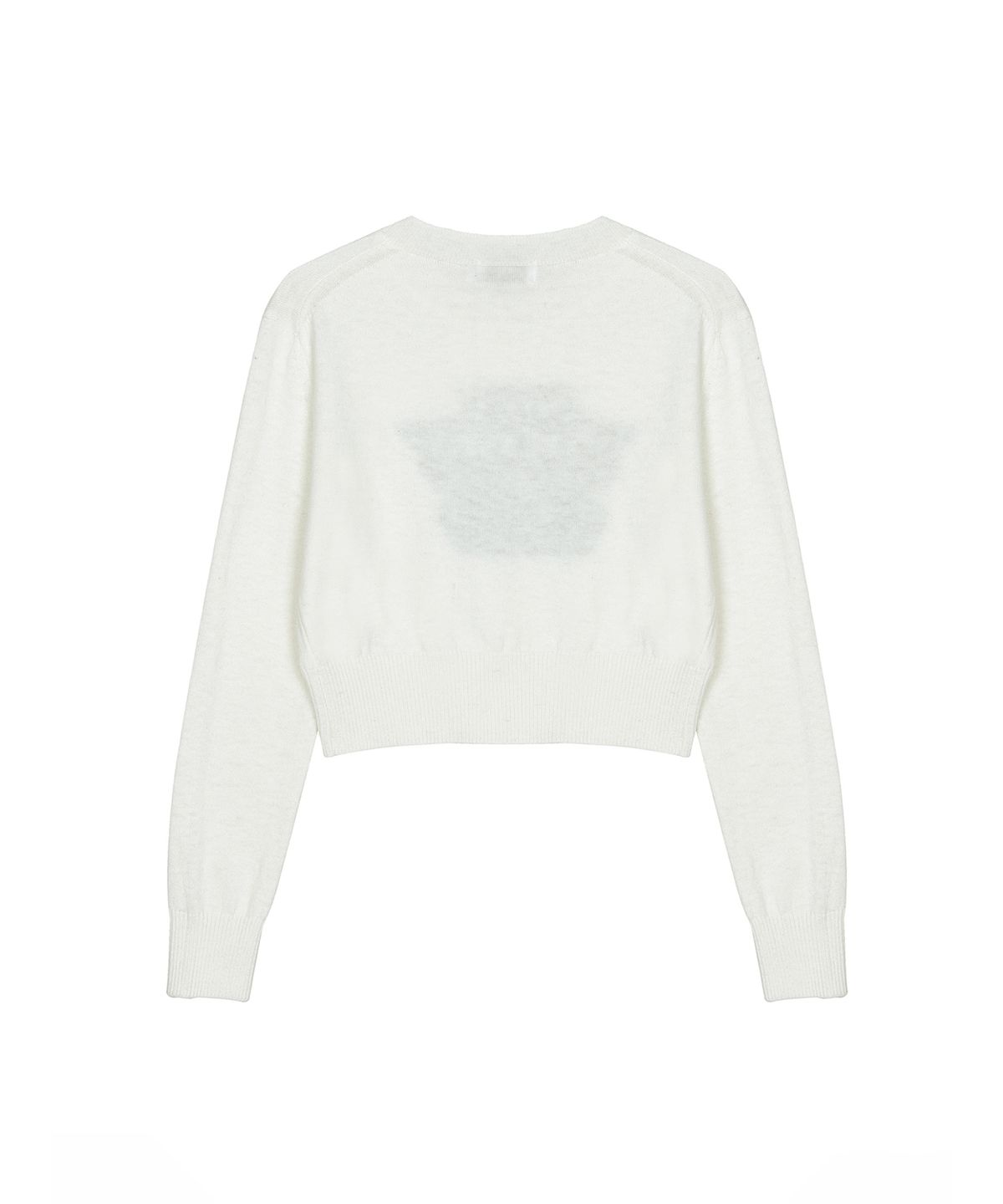 닉앤니콜(NICK&NICOLE) CASHMERE BUTTERFLY SIGNATURE CROP KNIT_IVORY GREEN