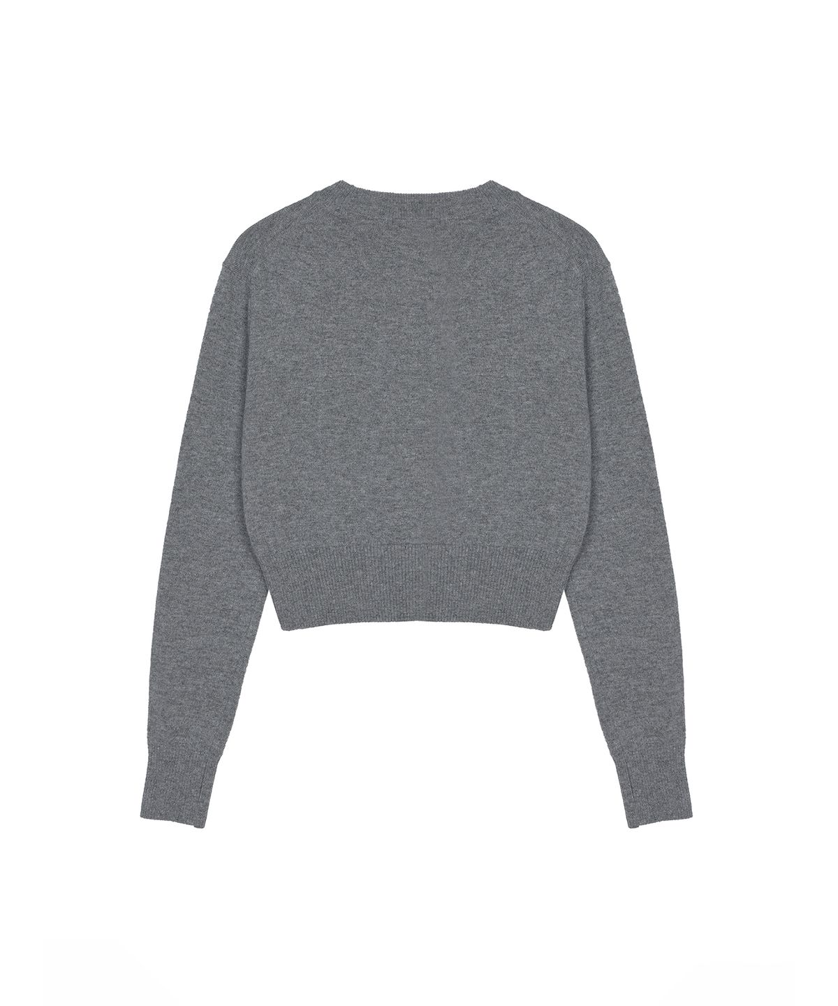 닉앤니콜(NICK&NICOLE) CASHMERE NICOLE LOGO CROP JACQUARD KNIT_GRAY