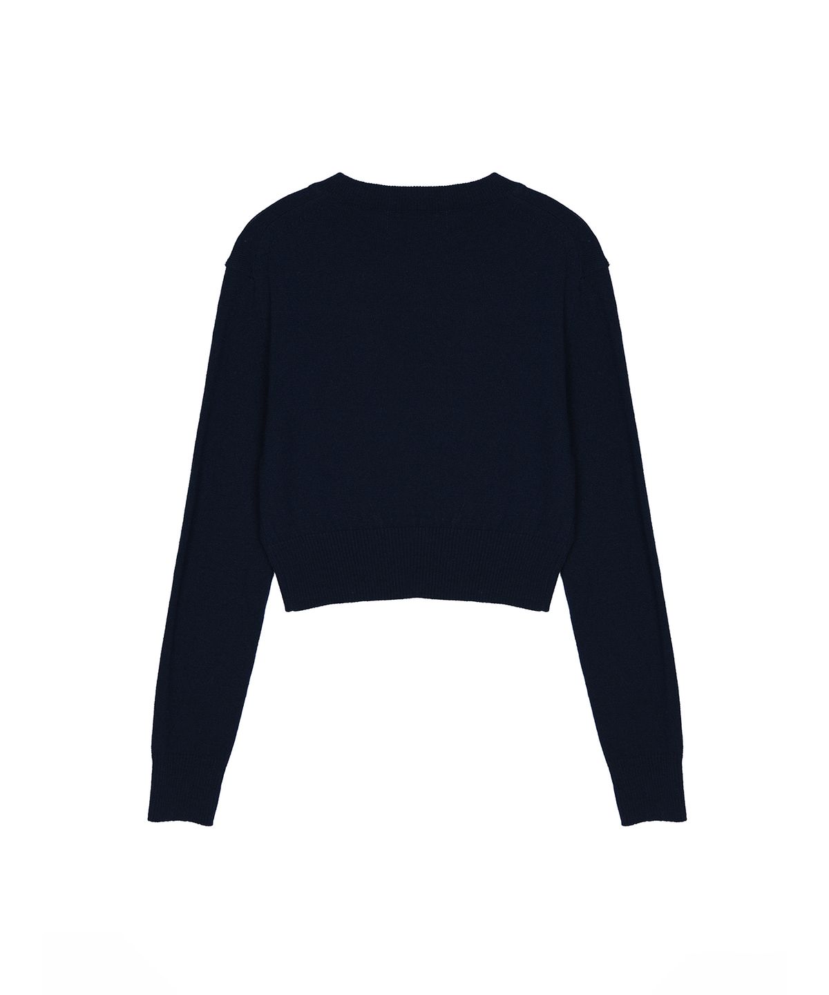 닉앤니콜(NICK&NICOLE) CASHMERE NICOLE LOGO CROP JACQUARD KNIT_NAVY