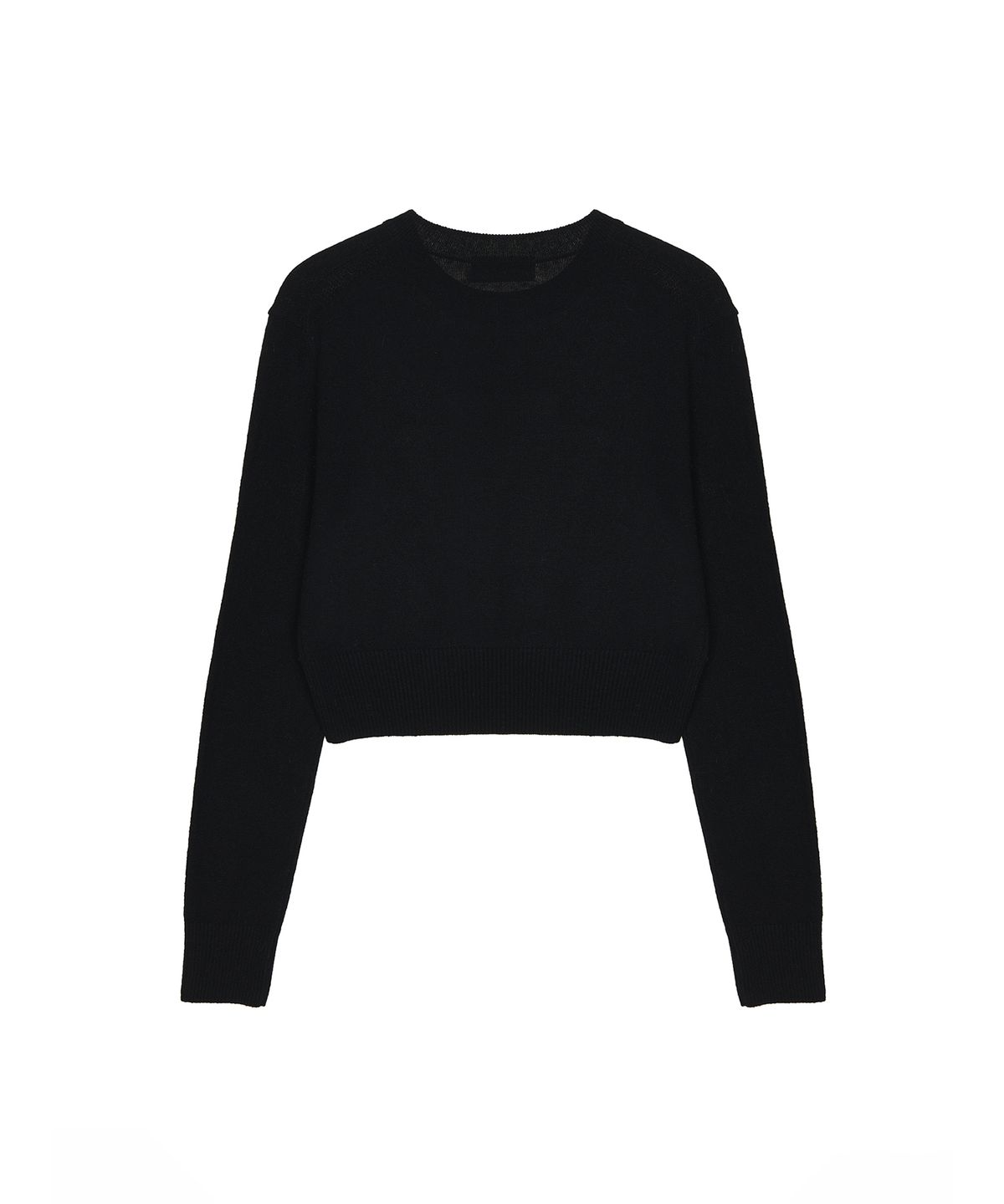 닉앤니콜(NICK&NICOLE) CASHMERE NICOLE LOGO CROP JACQUARD KNIT_BLACK