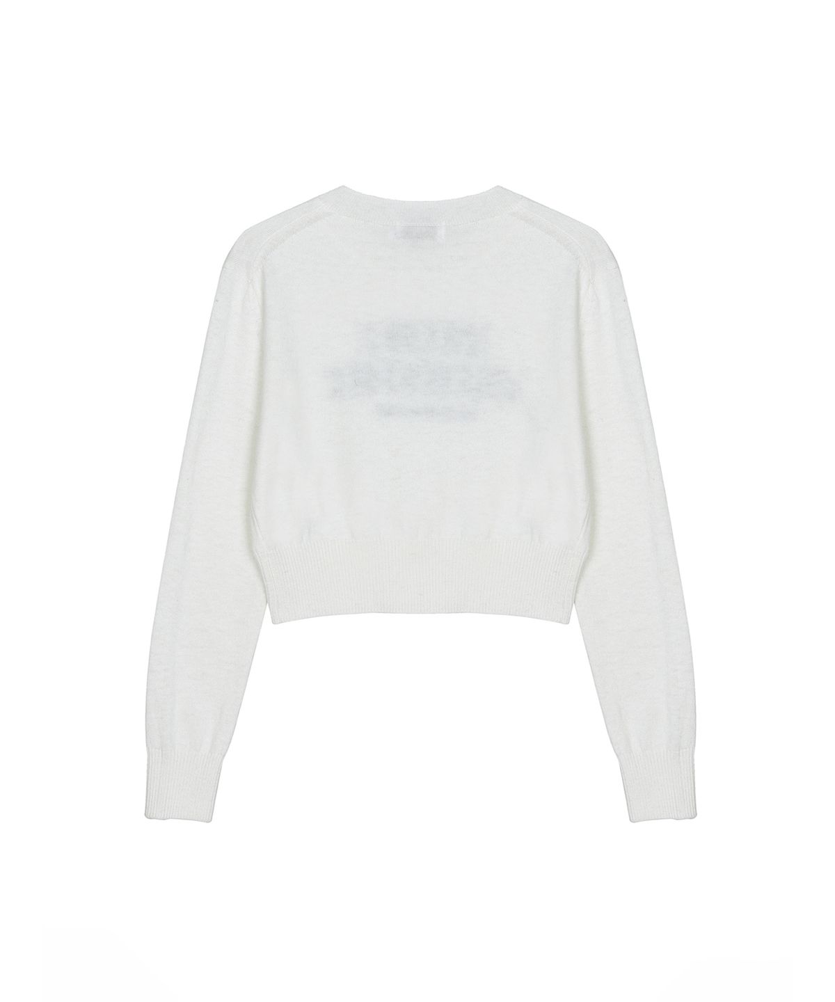 닉앤니콜(NICK&NICOLE) CASHMERE NICOLE LOGO CROP JACQUARD KNIT_IVORY