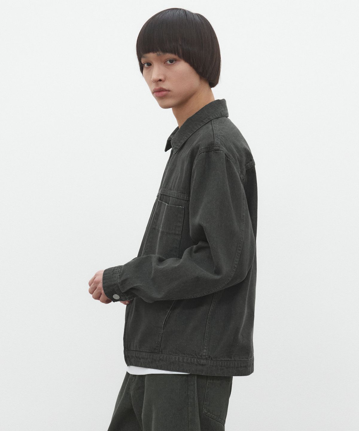 데케트(DECET) Denim Zip Jacket DCJK002DKhaki